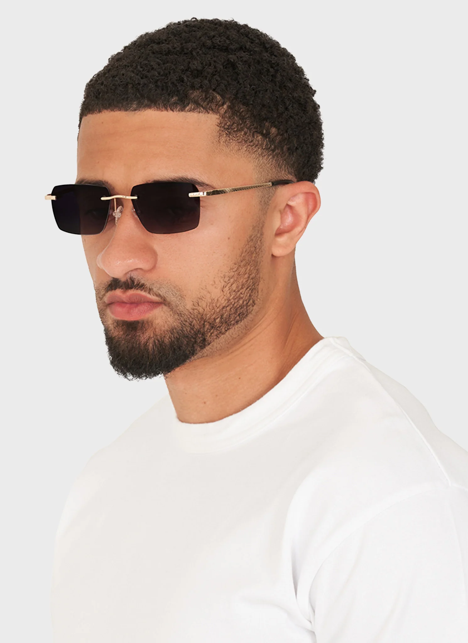 Frameless Tint Sunglasses - Gold - Image 3