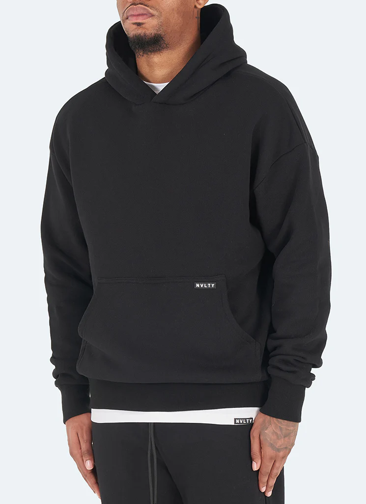 Heavyweight Essential Hoodie - Black - Image 2