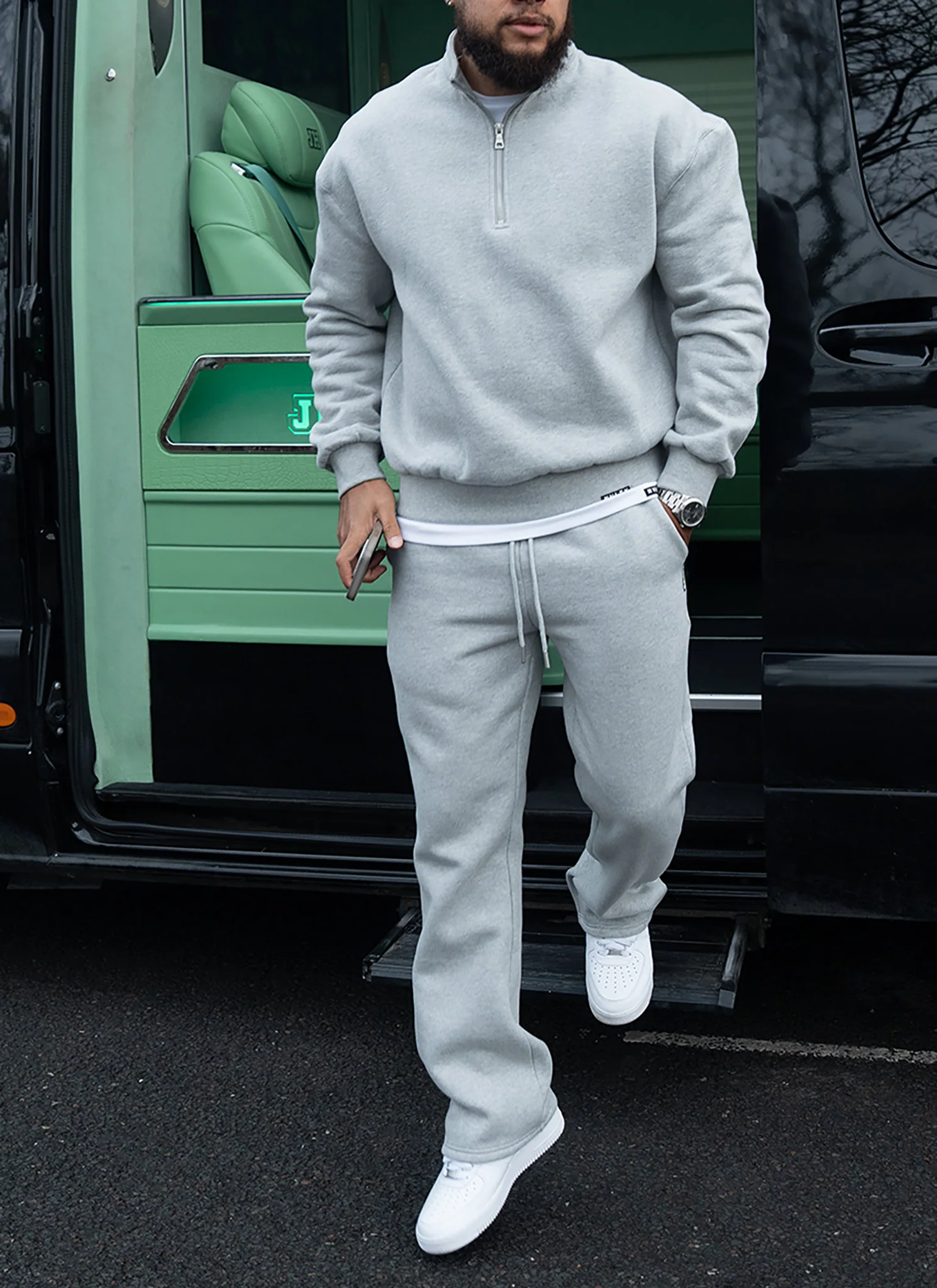 Heavyweight Luxe Quarter Zip - Grey - Image 7