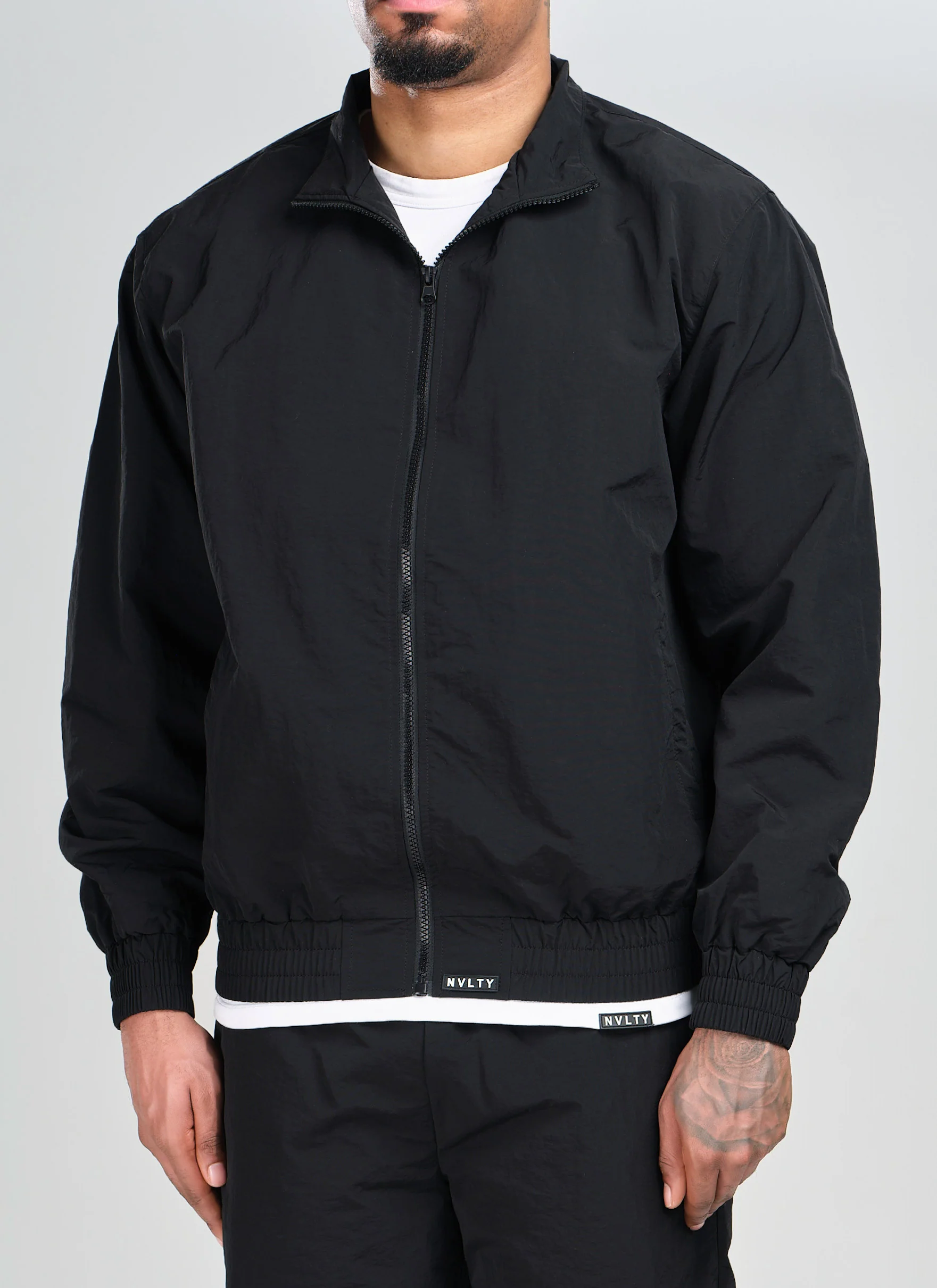Heavyweight Shell Track Jacket - Black - Image 4