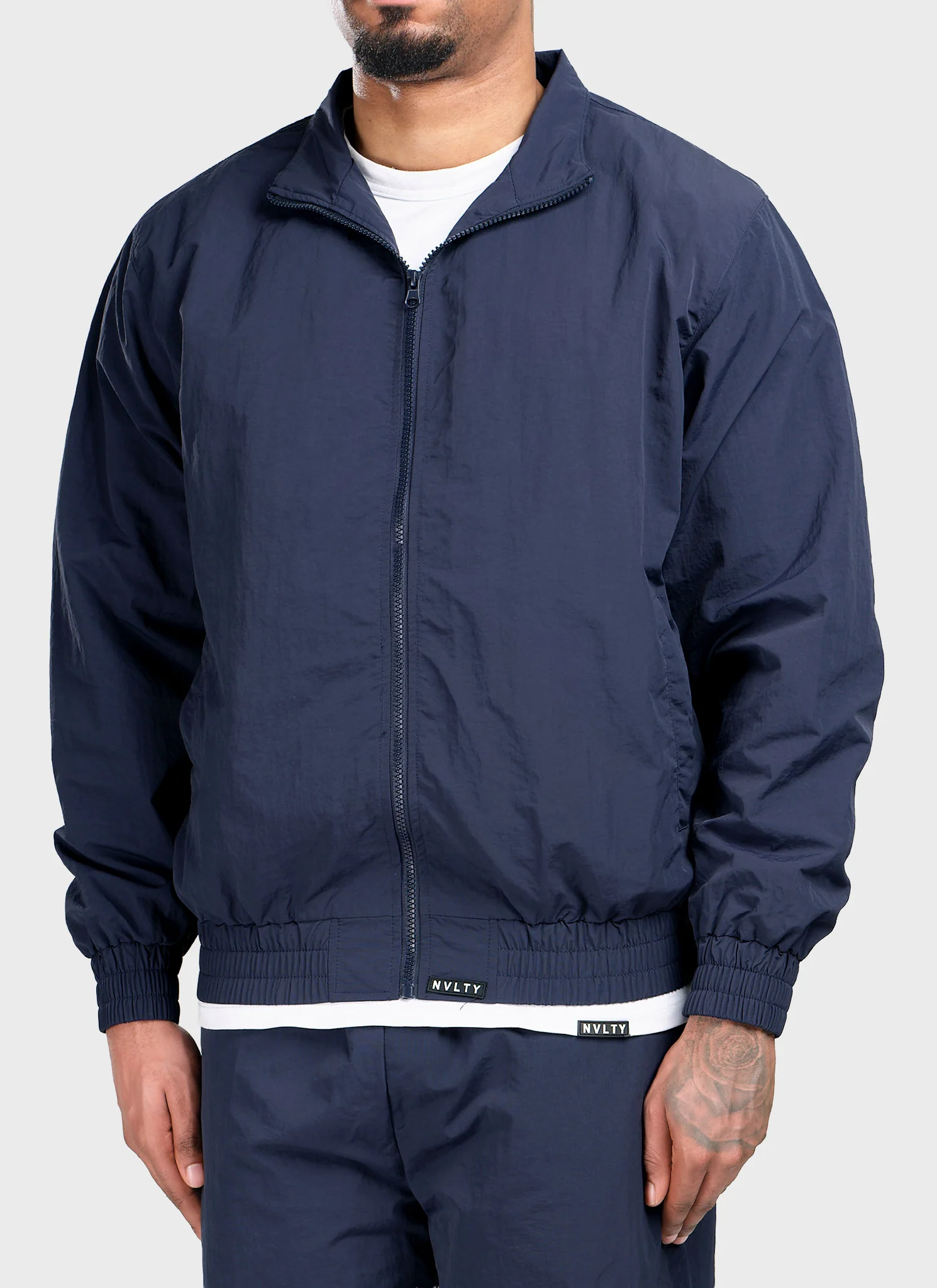 Heavyweight Shell Track Jacket - Navy - Image 2