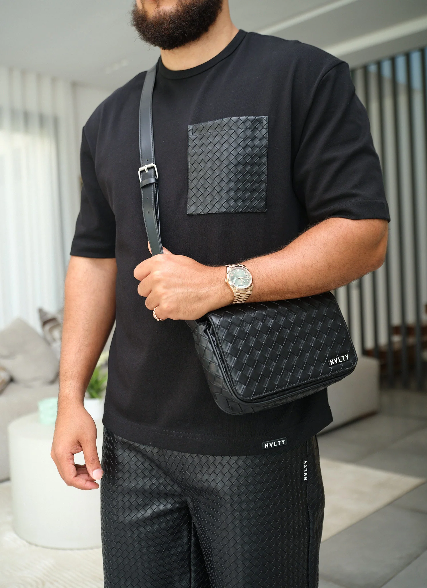 Interlock Crossbody Bag - Black - Image 3