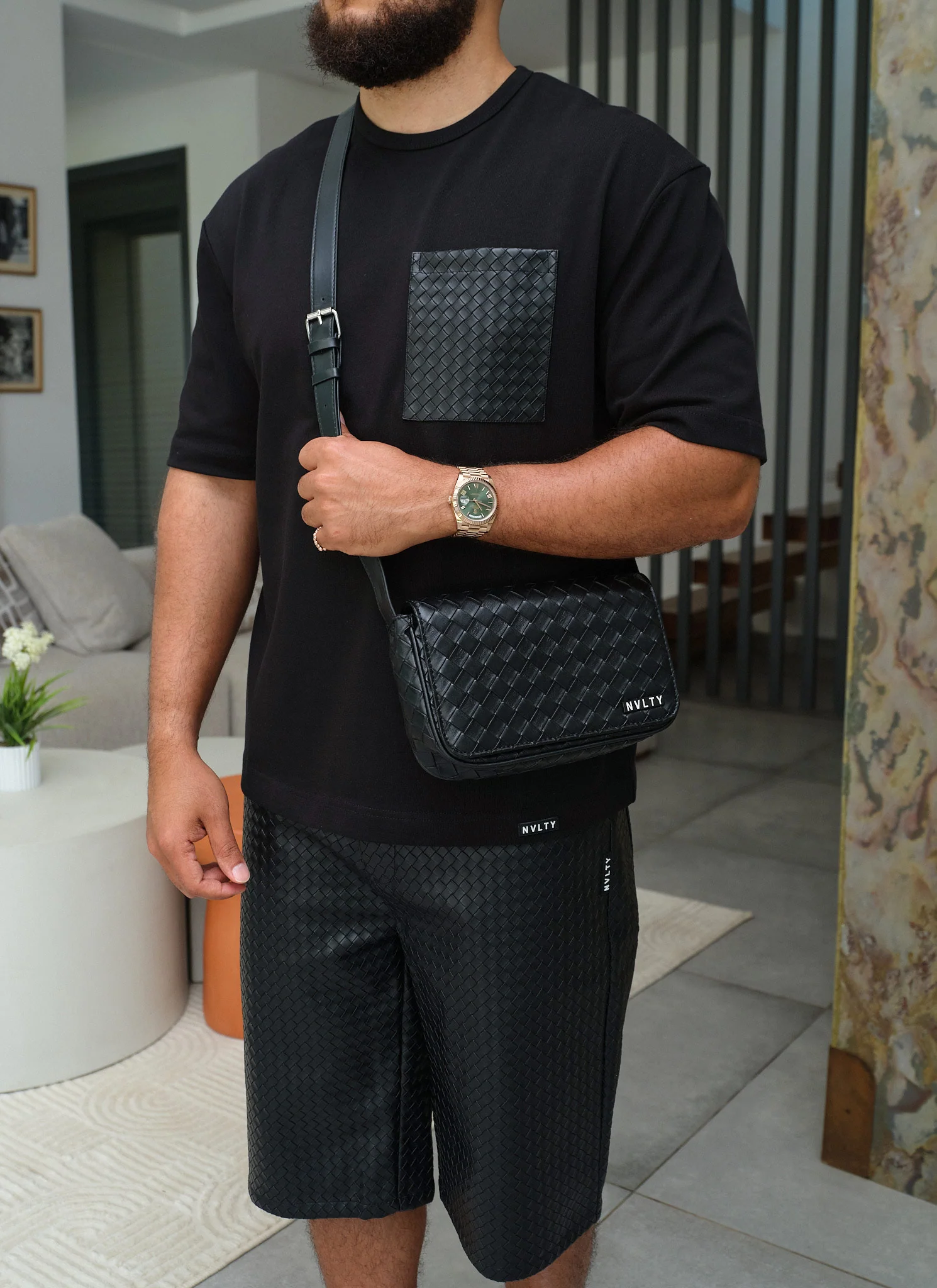 Interlock Crossbody Bag - Black - Image 5