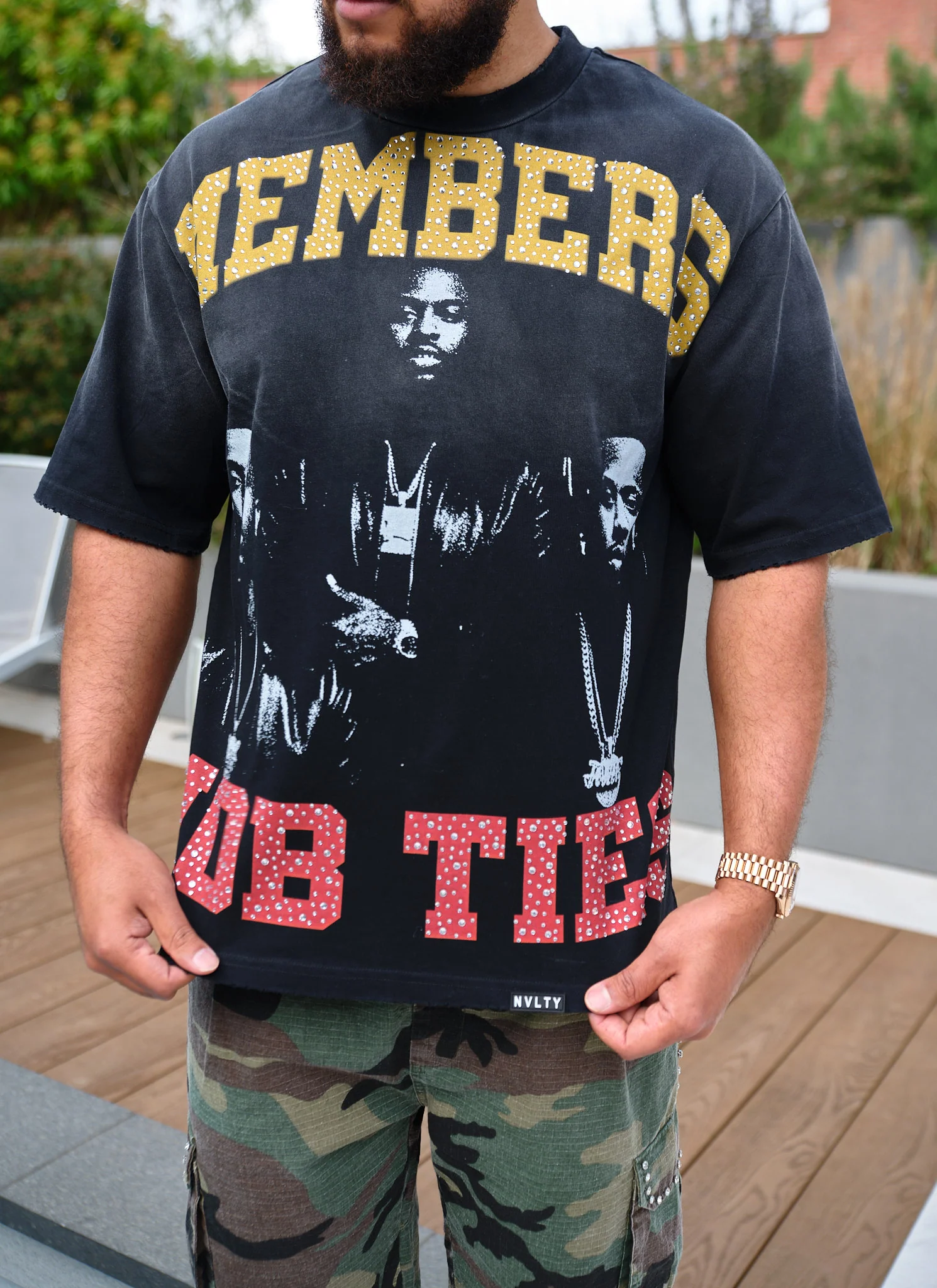 Members Mob Ties T-Shirt - Black - Image 3