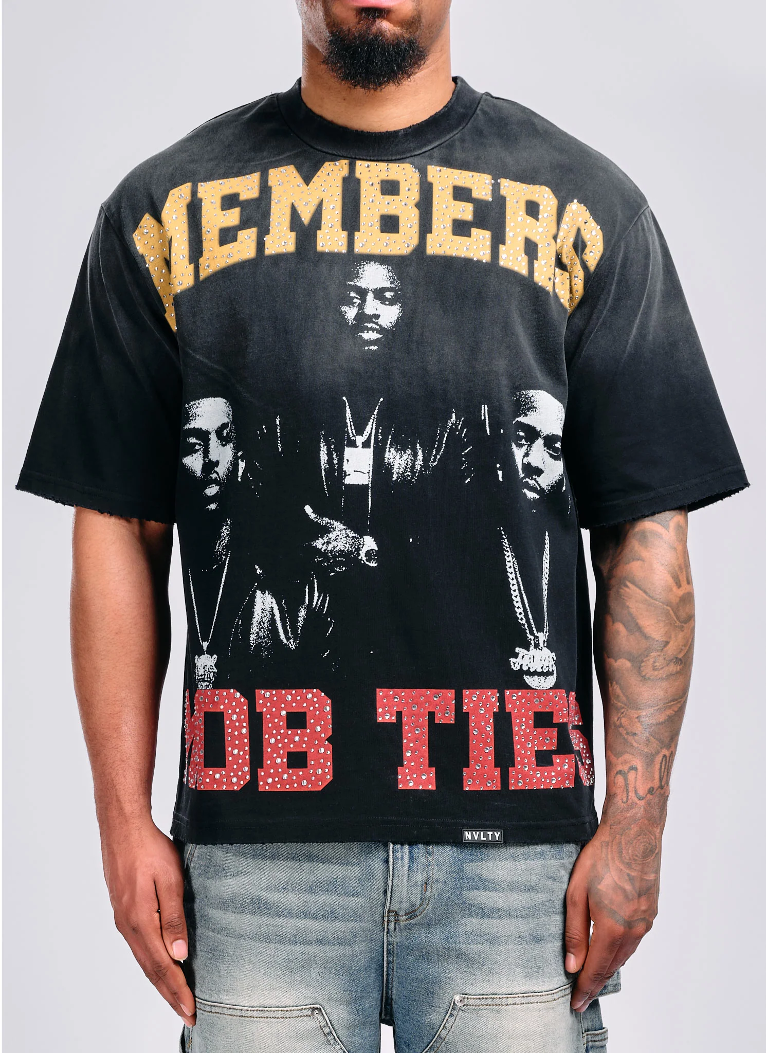 Members Mob Ties T-Shirt - Black - Image 4