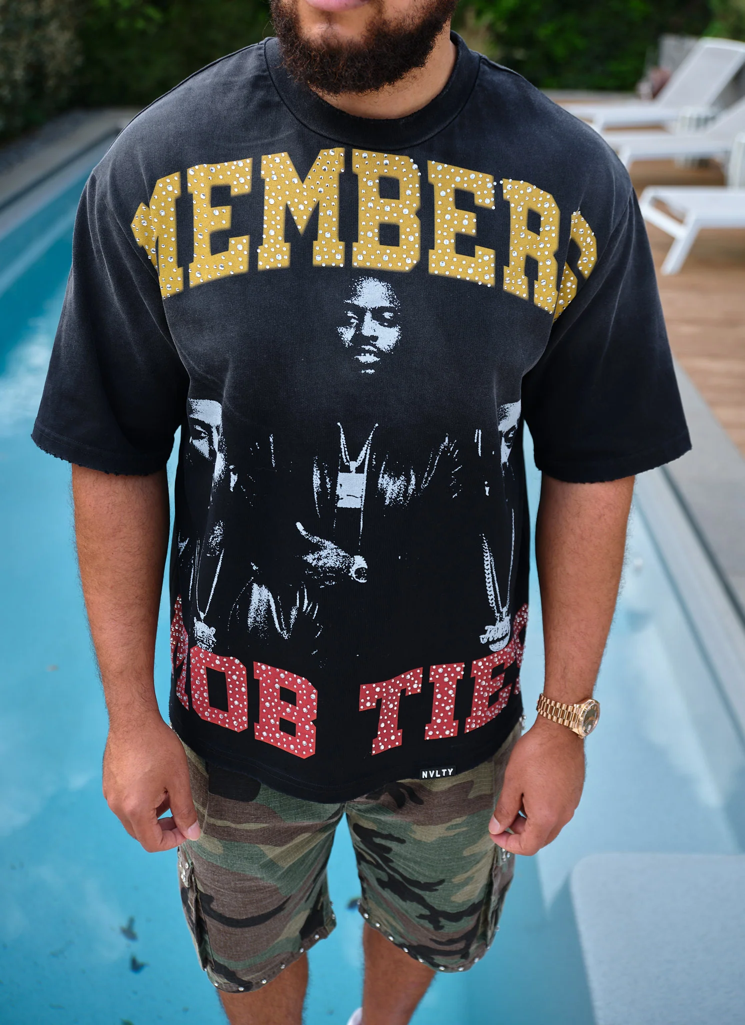Members Mob Ties T-Shirt - Black - Image 8