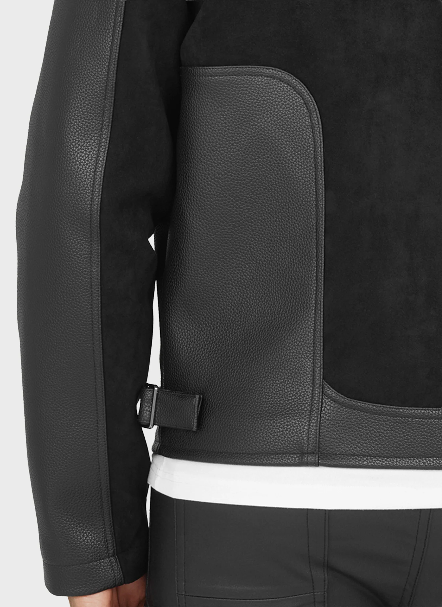 Moto Biker Jacket - Black - Image 11