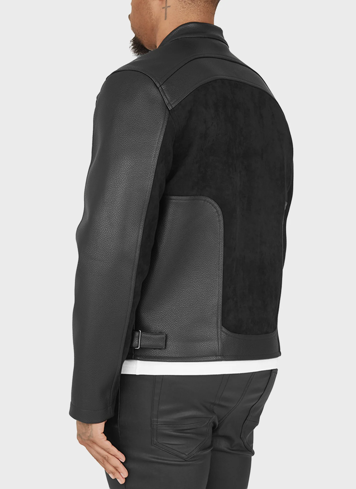 Moto Biker Jacket - Black - Image 13