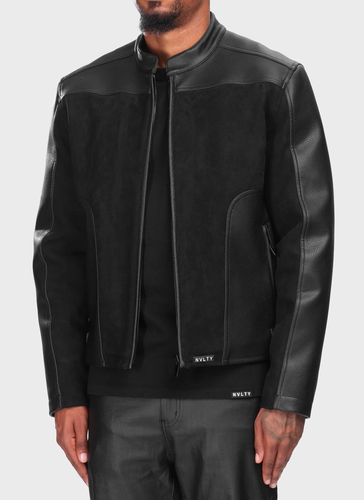 Moto Biker Jacket - Black - Image 2