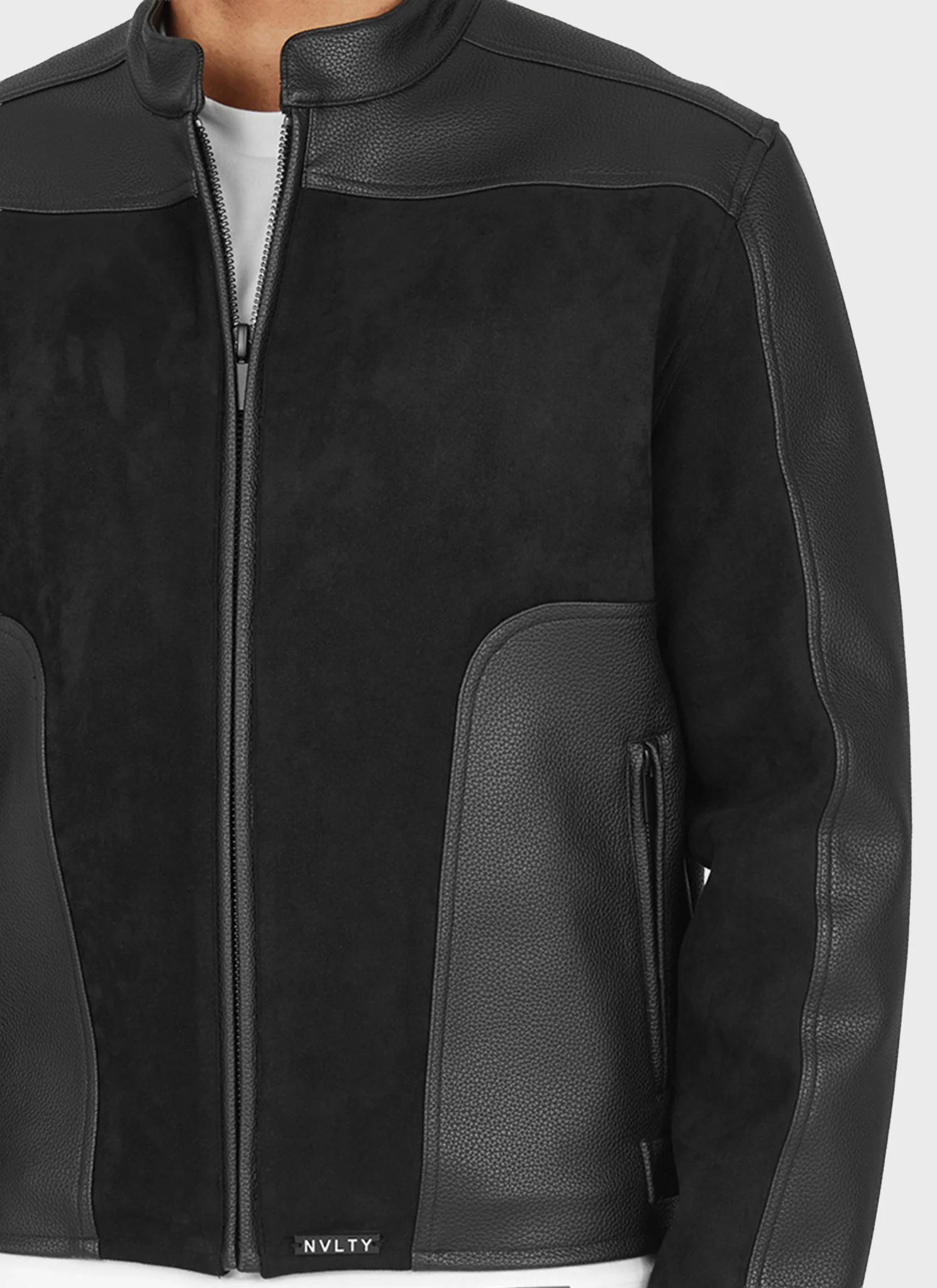 Moto Biker Jacket - Black - Image 4