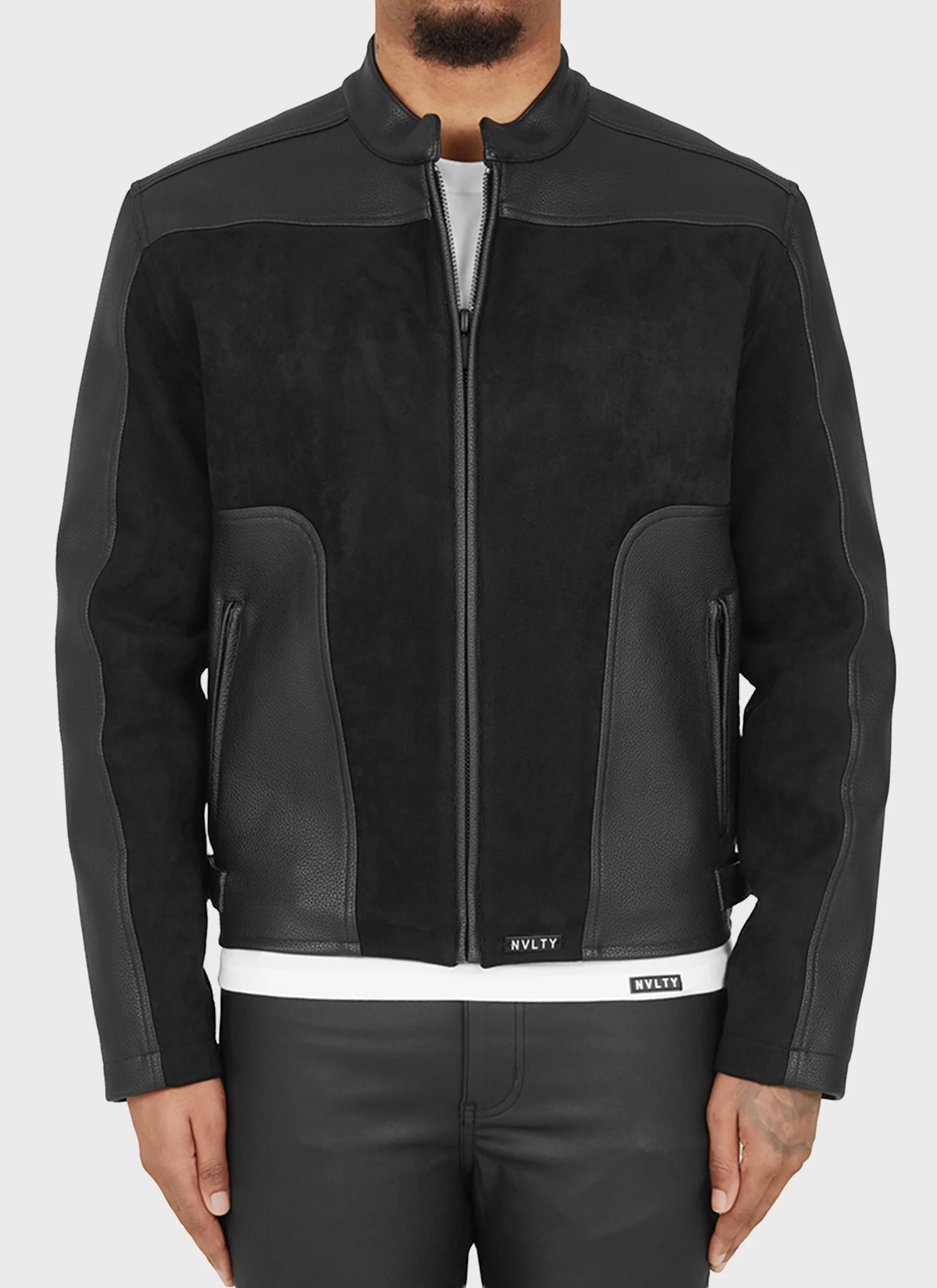 Moto Biker Jacket - Black - Image 6