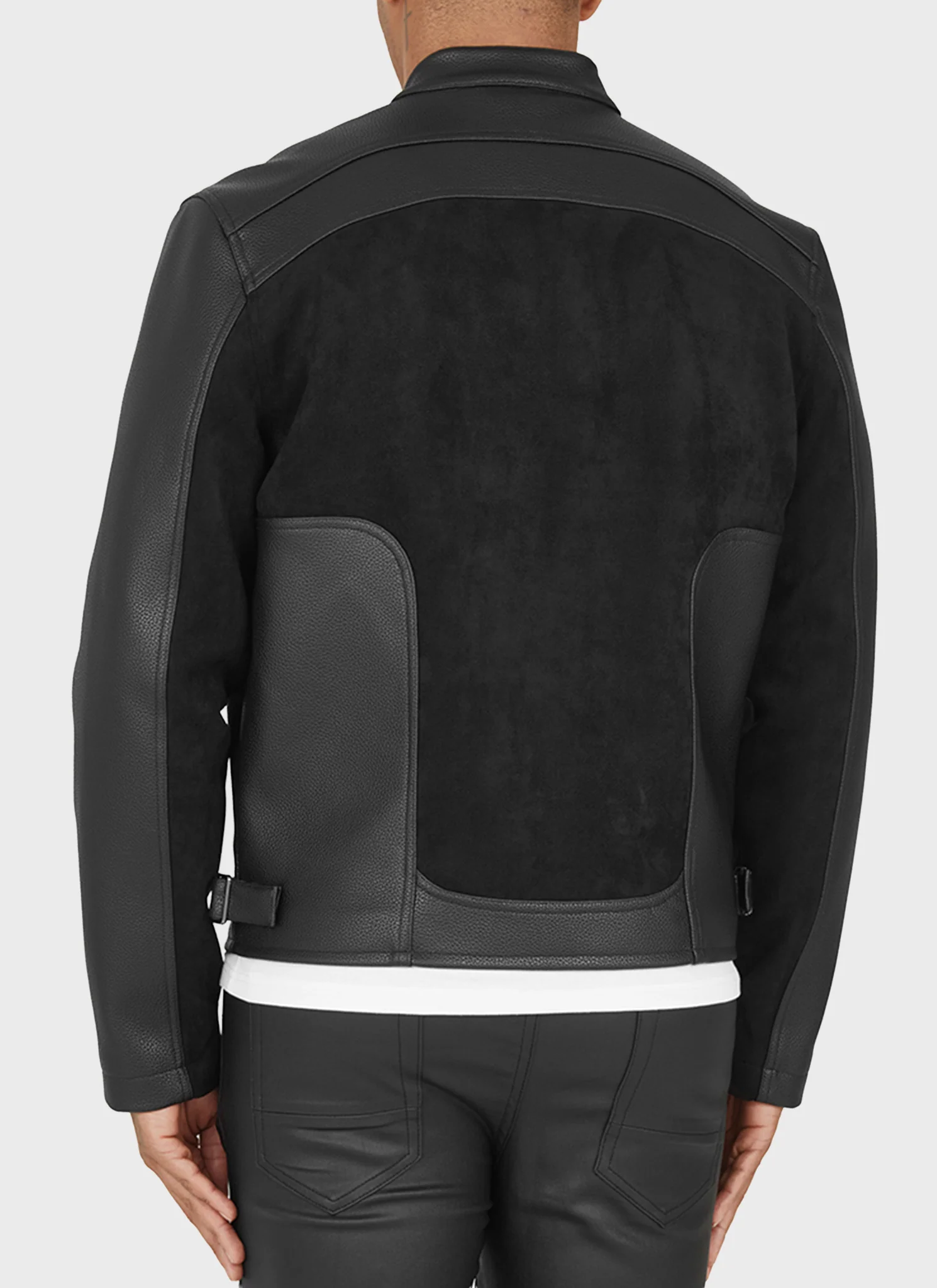Moto Biker Jacket - Black - Image 8