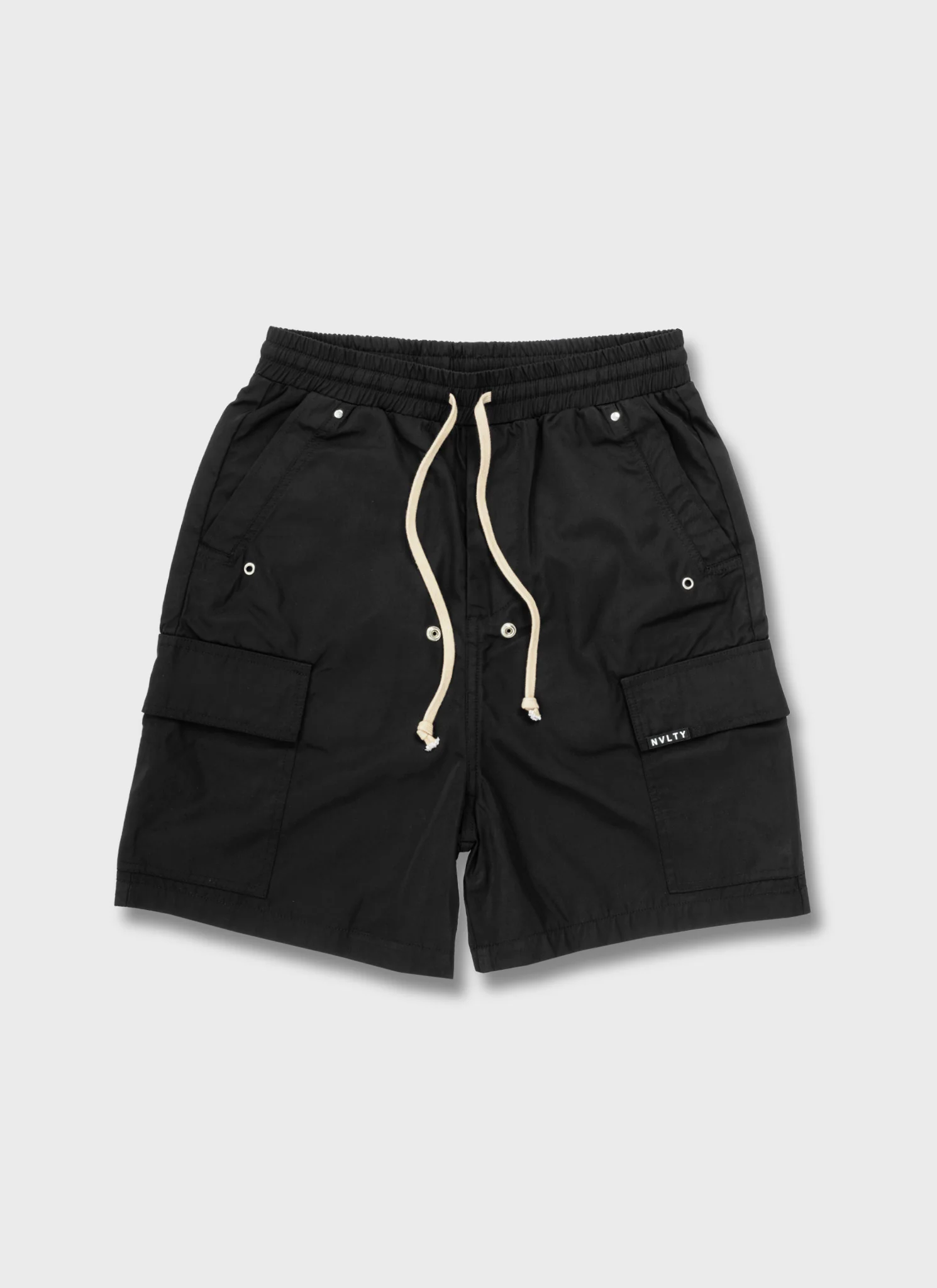 Nylon Cargo Shorts - Black - Image 4