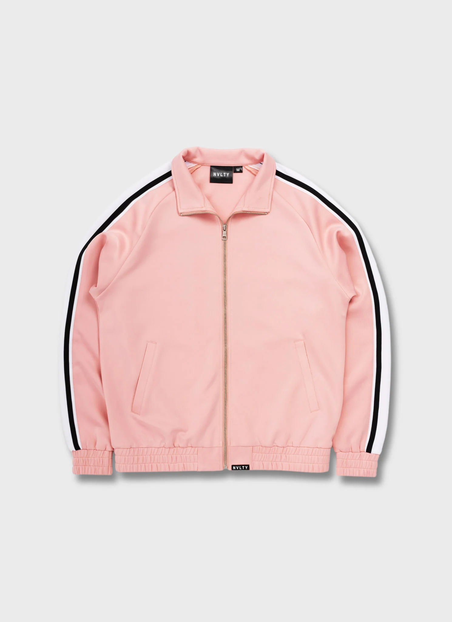 Panelled Luxe Track Jacket - Baby Pink - Image 7