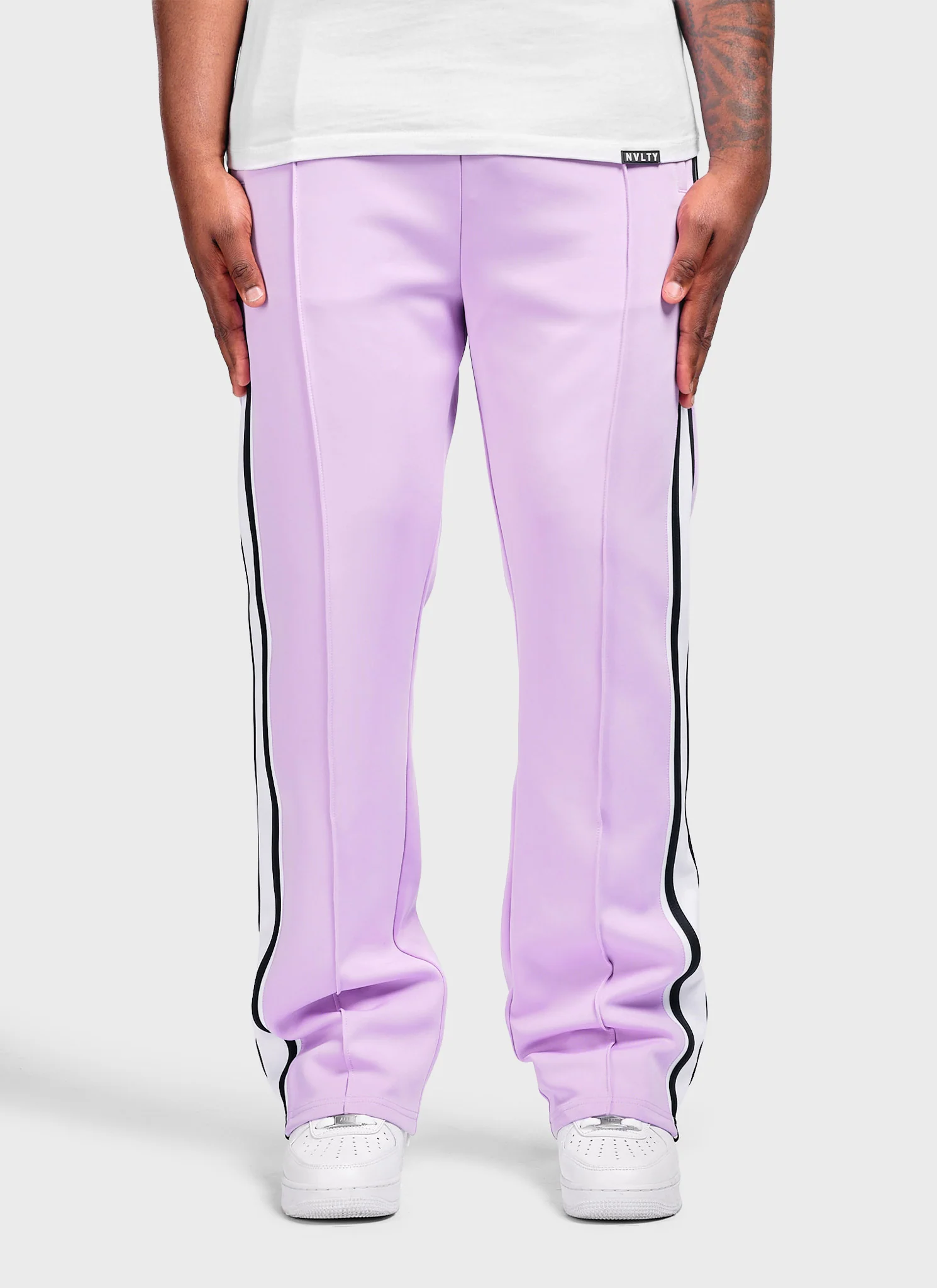 Panelled Luxe Track Pants - Purple