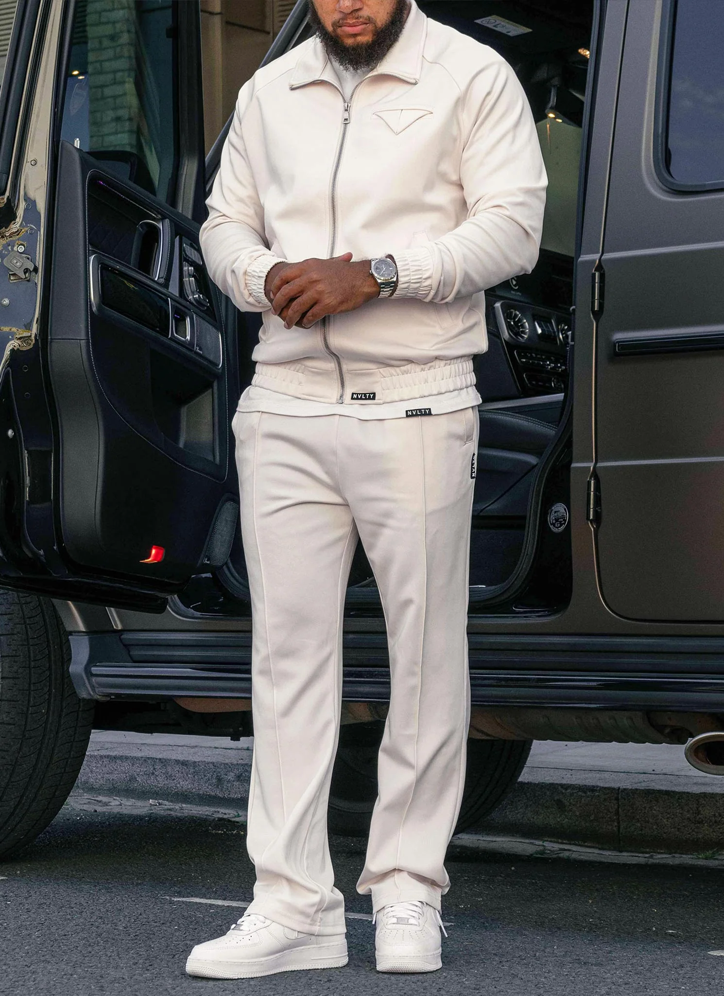 Pocket Square Track Jacket - Ivory - Image 6