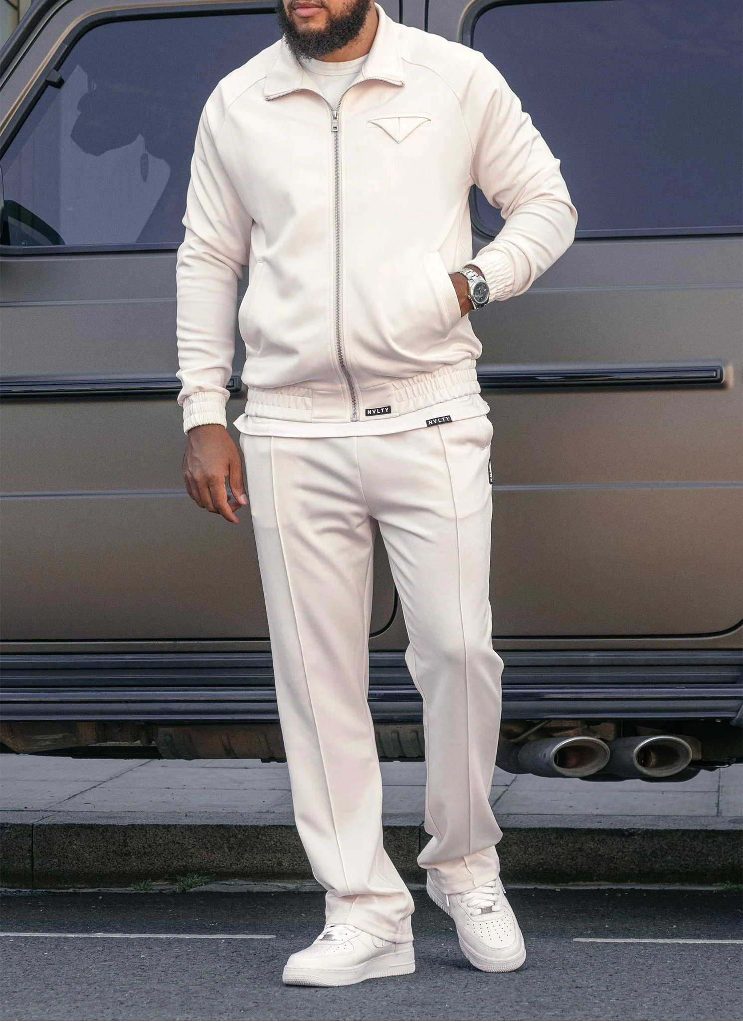 Pocket Square Track Jacket - Ivory - Image 7