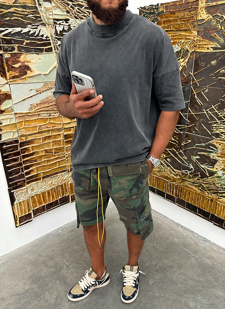Vintage 4 Pocket Cargo Shorts - Camo - Image 7