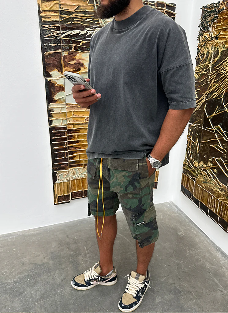 Vintage 4 Pocket Cargo Shorts - Camo - Image 9