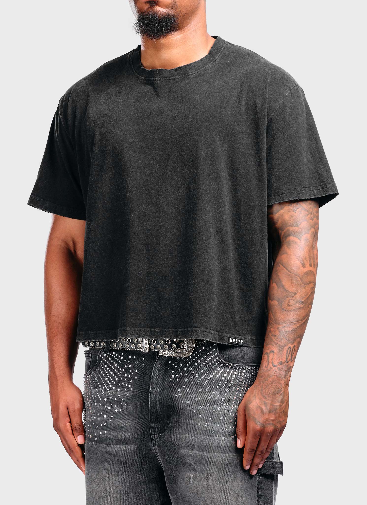 Vintage Crop T-Shirt - Black - Image 3