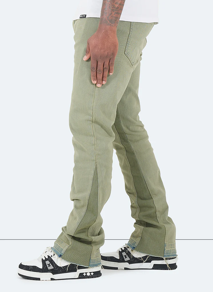 Vintage Flare Jeans - Washed Green - Image 5