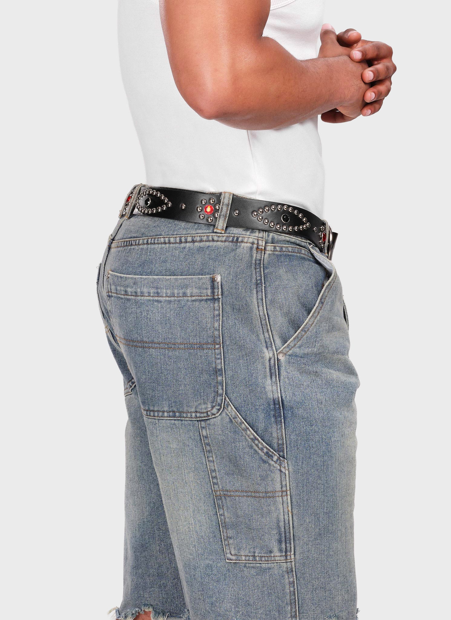 Vintage Studded Belt - Black - Image 5