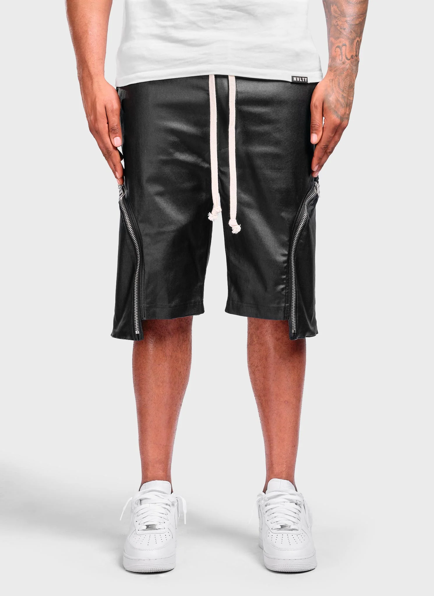 Vintage Wax Zipper Cargo Shorts - Black - Image 5